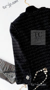 CHANEL 07PF Black Metallic Long Tweed Coat Jacket 38 40 シャネル ブラック メタリック ロング ツイード コート ジャケット 即発