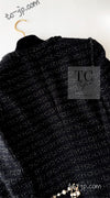 CHANEL 07PF Black Metallic Long Tweed Coat Jacket 38 40 シャネル ブラック メタリック ロング ツイード コート ジャケット 即発