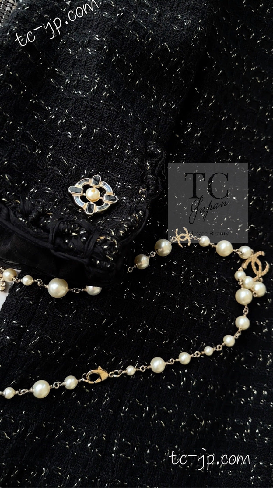 CHANEL 07PF Black Metallic Long Tweed Coat Jacket 38 40 シャネル ブラック メタリック ロング ツイード コート ジャケット 即発