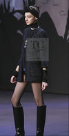 CHANEL 07PF Black Blue Metallic Tweed Jacket 36 シャネル ブラック ネイビー メタリック ツイード ジャケット 即発