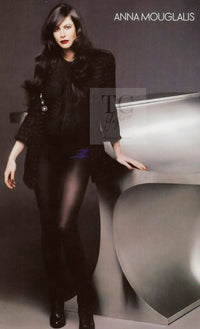 CHANEL 07PF Black Metallic Long Tweed Coat Jacket 38 40 シャネル ブラック メタリック ロング ツイード コート ジャケット 即発