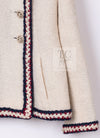 CHANEL 10PF Ivory Blade Trim Wool Tweed Jacket 38 シャネル アイボリー ブレイド トリム ウール ツイード ジャケット 即発