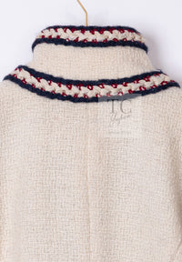 CHANEL 10PF Ivory Blade Trim Wool Tweed Jacket 38 シャネル アイボリー ブレイド トリム ウール ツイード ジャケット 即発