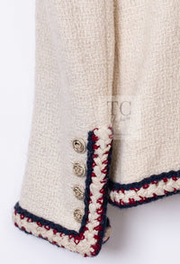 CHANEL 10PF Ivory Blade Trim Wool Tweed Jacket 38 シャネル アイボリー ブレイド トリム ウール ツイード ジャケット 即発