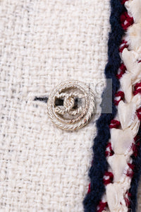 CHANEL 10PF Ivory Blade Trim Wool Tweed Jacket 38 シャネル アイボリー ブレイド トリム ウール ツイード ジャケット 即発