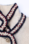 CHANEL 10PF Ivory Blade Trim Wool Tweed Jacket 38 シャネル アイボリー ブレイド トリム ウール ツイード ジャケット 即発