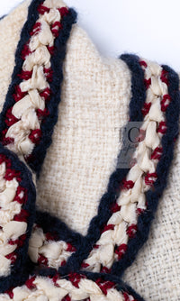 CHANEL 10PF Ivory Blade Trim Wool Tweed Jacket 38 シャネル アイボリー ブレイド トリム ウール ツイード ジャケット 即発