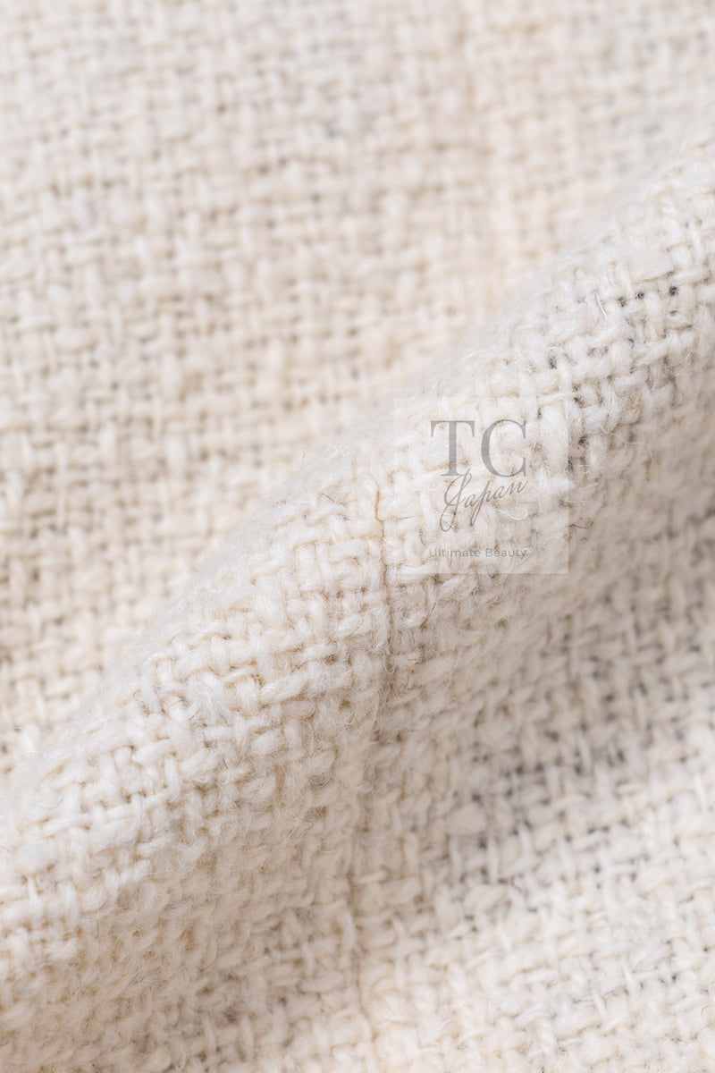 CHANEL 10PF Ivory Blade Trim Wool Tweed Jacket 38 シャネル アイボリー ブレイド トリム ウール ツイード ジャケット 即発