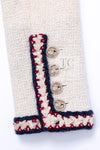 CHANEL 10PF Ivory Blade Trim Wool Tweed Jacket 38 シャネル アイボリー ブレイド トリム ウール ツイード ジャケット 即発