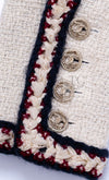 CHANEL 10PF Ivory Blade Trim Wool Tweed Jacket 38 シャネル アイボリー ブレイド トリム ウール ツイード ジャケット 即発