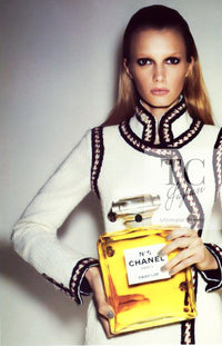 CHANEL 10PF Ivory Blade Trim Wool Tweed Jacket 38 シャネル アイボリー ブレイド トリム ウール ツイード ジャケット 即発