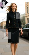 CHANEL 11PF Black Gold Gripoix Buttons Wool Jacket Skirt Suit Cameron Diaz 38 シャネル ブラック ゴールド グリポア宝石ボタン ウール ジャケット スカート スーツ キャメロン ディアス 即発