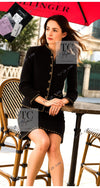 CHANEL 11PF Black Gold Gripoix Buttons Wool Jacket Skirt Suit Cameron Diaz 38 シャネル ブラック ゴールド グリポア宝石ボタン ウール ジャケット スカート スーツ キャメロン ディアス