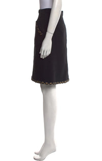 CHANEL 11PF Black Gold Gripoix Buttons Wool Jacket Skirt Suit Cameron Diaz 38 シャネル ブラック ゴールド グリポア宝石ボタン ウール ジャケット スカート スーツ キャメロン ディアス