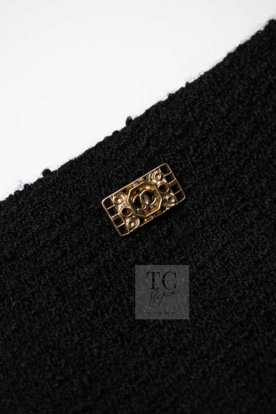 CHANEL 11PF Black Gold Gripoix Buttons Wool Jacket Skirt Suit Cameron Diaz 38 シャネル ブラック ゴールド グリポア宝石ボタン ウール ジャケット スカート スーツ キャメロン ディアス
