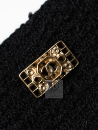 CHANEL 11PF Black Gold Gripoix Buttons Wool Jacket Skirt Suit Cameron Diaz 38 シャネル ブラック ゴールド グリポア宝石ボタン ウール ジャケット スカート スーツ キャメロン ディアス 即発