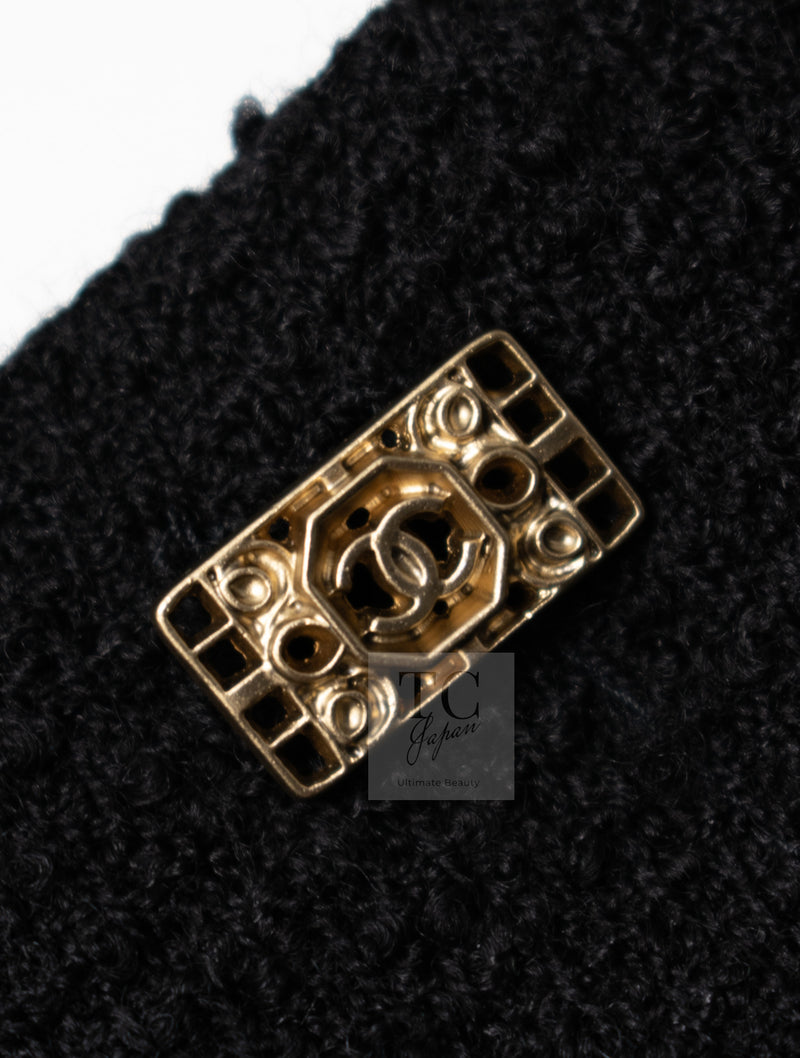 CHANEL 11PF Black Gold Gripoix Buttons Wool Jacket Skirt Suit Cameron Diaz 38 シャネル ブラック ゴールド グリポア宝石ボタン ウール ジャケット スカート スーツ キャメロン ディアス 即発
