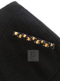 CHANEL 11PF Black Gold Gripoix Buttons Wool Jacket Skirt Suit Cameron Diaz 38 シャネル ブラック ゴールド グリポア宝石ボタン ウール ジャケット スカート スーツ キャメロン ディアス