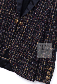 CHANEL 19PF Black Gold Wool Mohair Silk Tweed Jacket 38 シャネル ブラック ゴールド ウール モヘア シルク ツイード ジャケット 即発