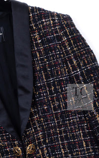 CHANEL 19PF Black Gold Wool Mohair Silk Tweed Jacket 38 シャネル ブラック ゴールド ウール モヘア シルク ツイード ジャケット 即発