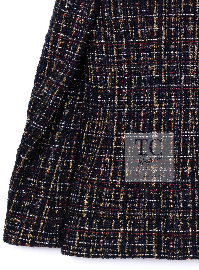 CHANEL 19PF Black Gold Wool Mohair Silk Tweed Jacket 38 シャネル ブラック ゴールド ウール モヘア シルク ツイード ジャケット 即発