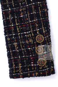 CHANEL 19PF Black Gold Wool Mohair Silk Tweed Jacket 38 シャネル ブラック ゴールド ウール モヘア シルク ツイード ジャケット 即発