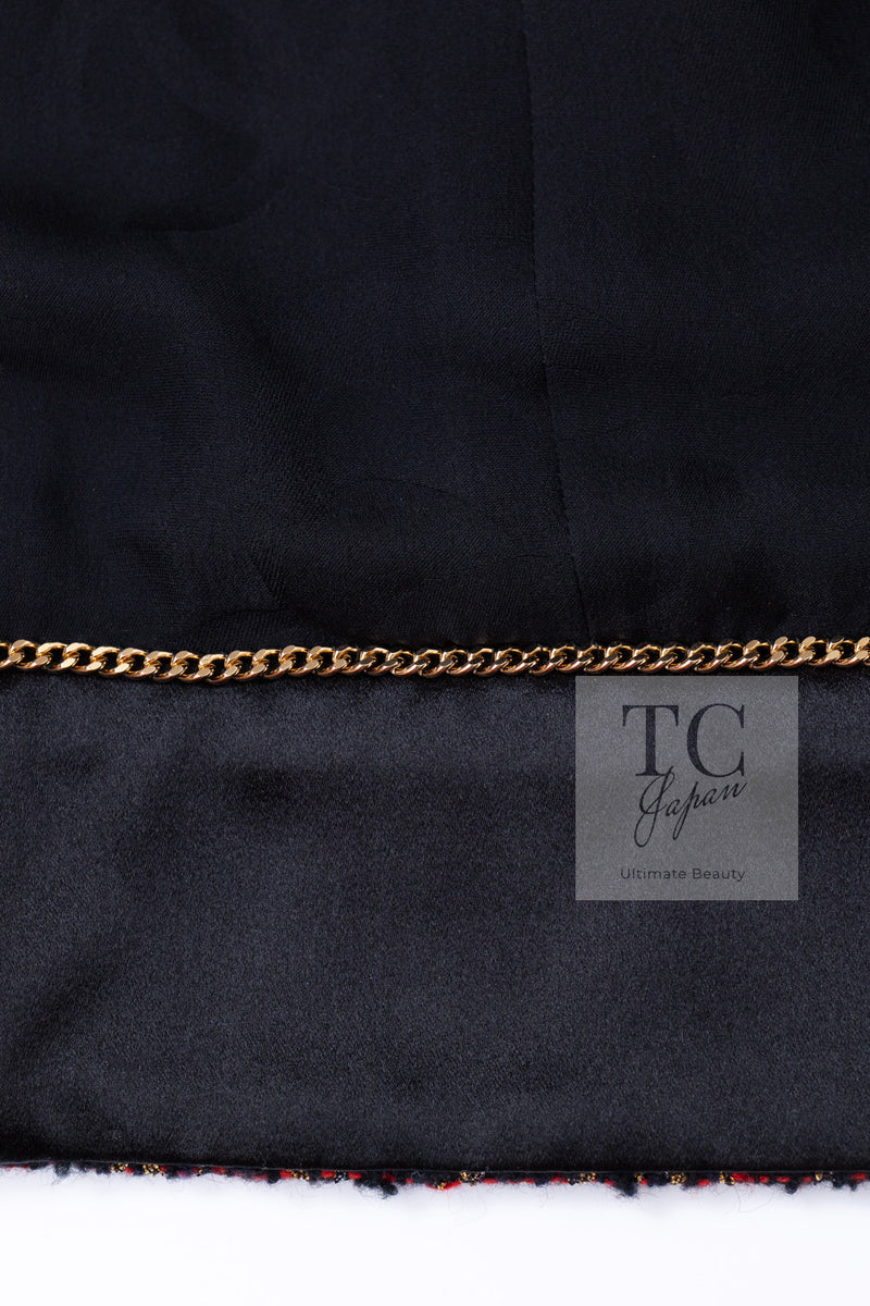 CHANEL 19PF Black Gold Wool Mohair Silk Tweed Jacket 38 シャネル ブラック ゴールド ウール モヘア シルク ツイード ジャケット 即発