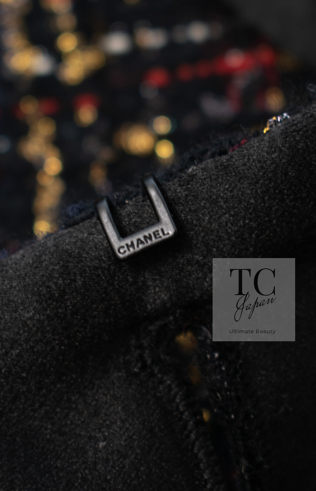 CHANEL 19PF Black Gold Wool Mohair Silk Tweed Jacket 38 シャネル ブラック ゴールド ウール モヘア シルク ツイード ジャケット 即発