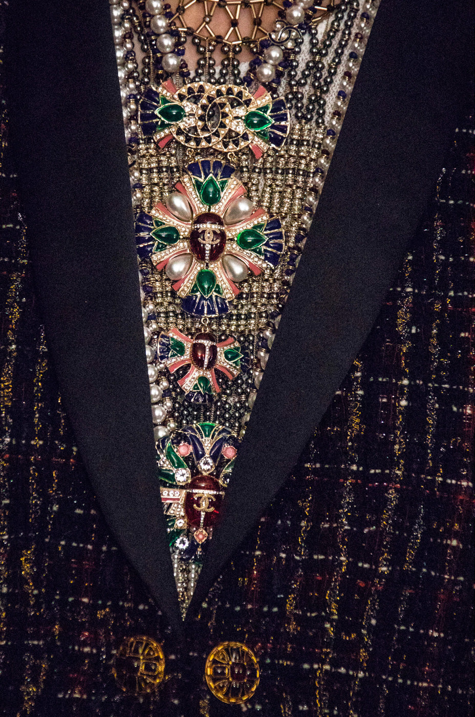 CHANEL 19PF Black Gold Wool Mohair Silk Tweed Jacket 38 シャネル ブラック ゴールド ウール モヘア シルク ツイード ジャケット 即発