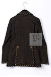 CHANEL 11PF Black Metallic Gold Wood Tweed Jacket 38 シャネル ブラック メタリック ゴールド ウール ツイード ジャケット 即発