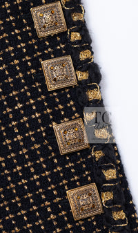 CHANEL 11PF Black Metallic Gold Wood Tweed Jacket 38 シャネル ブラック メタリック ゴールド ウール ツイード ジャケット 即発