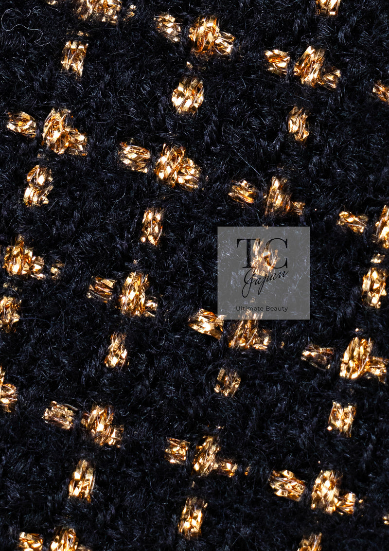 CHANEL 11PF Black Metallic Gold Wood Tweed Jacket 38 シャネル ブラック メタリック ゴールド ウール ツイード ジャケット 即発