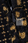 CHANEL 11PF Black Metallic Gold Wood Tweed Jacket 38 シャネル ブラック メタリック ゴールド ウール ツイード ジャケット 即発