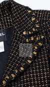 CHANEL 11PF Black Metallic Gold Wood Tweed Jacket 38 シャネル ブラック メタリック ゴールド ウール ツイード ジャケット 即発