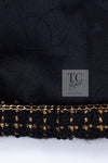 CHANEL 11PF Black Metallic Gold Wood Tweed Jacket 38 シャネル ブラック メタリック ゴールド ウール ツイード ジャケット 即発