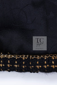 CHANEL 11PF Black Metallic Gold Wood Tweed Jacket 38 シャネル ブラック メタリック ゴールド ウール ツイード ジャケット 即発