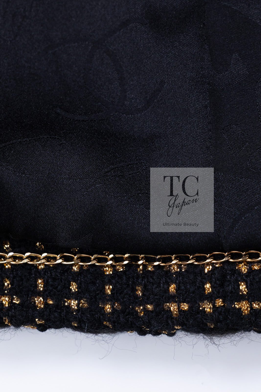 CHANEL 11PF Black Metallic Gold Wood Tweed Jacket 38 シャネル ブラック メタリック ゴールド ウール ツイード ジャケット 即発