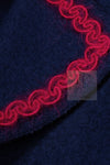 CHANEL 97A Vintage Navy Red Trim Wool Zipup Jacket Coat 36 38 シャネル ヴィンテージ ネイビー レッド トリミング ウール ジッパー ジャケット コート 即発