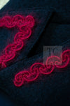 CHANEL 97A Vintage Navy Red Trim Wool Zipup Jacket Coat 36 38 シャネル ヴィンテージ ネイビー レッド トリミング ウール ジッパー ジャケット コート 即発