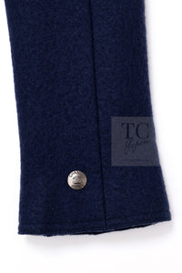 CHANEL 97A Vintage Navy Red Trim Wool Zipup Jacket Coat 36 38 シャネル ヴィンテージ ネイビー レッド トリミング ウール ジッパー ジャケット コート 即発