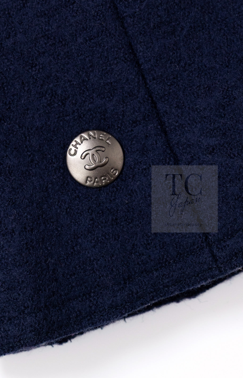 CHANEL 97A Vintage Navy Red Trim Wool Zipup Jacket Coat 36 38 シャネル ヴィンテージ ネイビー レッド トリミング ウール ジッパー ジャケット コート 即発