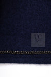 CHANEL 97A Vintage Navy Red Trim Wool Zipup Jacket Coat 36 38 シャネル ヴィンテージ ネイビー レッド トリミング ウール ジッパー ジャケット コート 即発