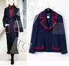 CHANEL 97A Vintage Navy Red Trim Wool Zipup Jacket Coat 36 38 シャネル ヴィンテージ ネイビー レッド トリミング ウール ジッパー ジャケット コート 即発