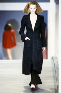 CHANEL 97A Vintage Navy Red Trim Wool Zipup Jacket Coat 36 38 シャネル ヴィンテージ ネイビー レッド トリミング ウール ジッパー ジャケット コート 即発