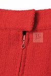 CHANEL 87S Vintage Red Ivory Trimming Wool Tweed Jacket Skirt Suit 38 40 シャネル ヴィンテージ レッド アイボリー トリミング ウール ツイード ジャケット スカート スーツ 即発