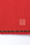 CHANEL 87S Vintage Red Ivory Trimming Wool Tweed Jacket Skirt Suit 38 40 シャネル ヴィンテージ レッド アイボリー トリミング ウール ツイード ジャケット スカート スーツ 即発