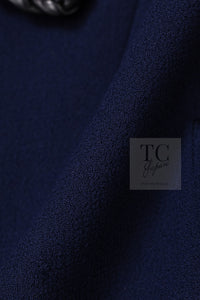 CHANEL 92A Vintage LIMITED Navy Leather Braid Trim Jacket CC Button 38 40 シャネル 限定品 ヴィンテージ ネイビー ブレード レザー トリム ジャケット CC ボタン 即発
