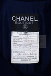 CHANEL 92A Vintage LIMITED Navy Leather Braid Trim Jacket CC Button 38 40 シャネル 限定品 ヴィンテージ ネイビー ブレード レザー トリム ジャケット CC ボタン 即発