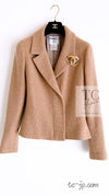 CHANEL 00A Camel Cashmere 100% Zipper Jacket 36 38 シャネル キャメル カシミア ジッパー ジャケット 即発