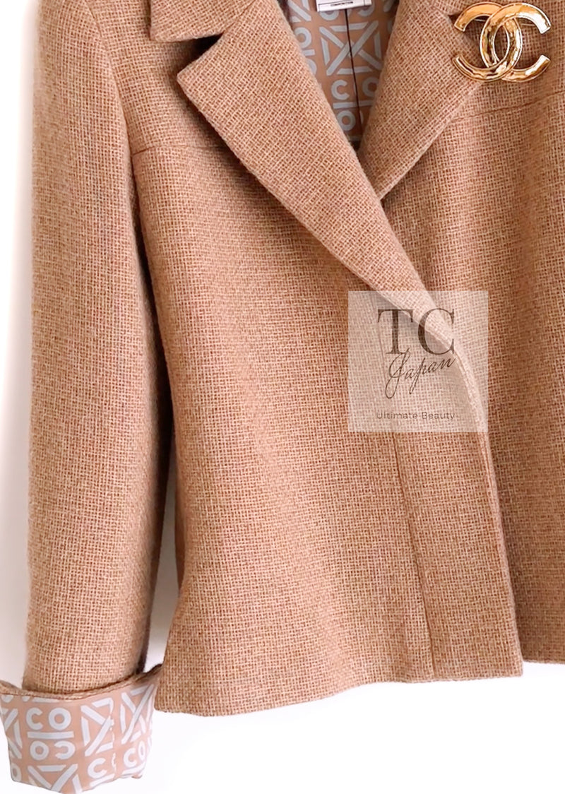 CHANEL 00A Camel Cashmere 100% Zipper Jacket 36 38 シャネル キャメル カシミア ジッパー ジャケット 即発